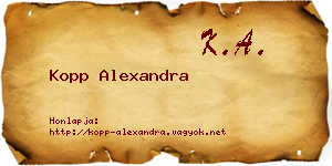 Kopp Alexandra névjegykártya